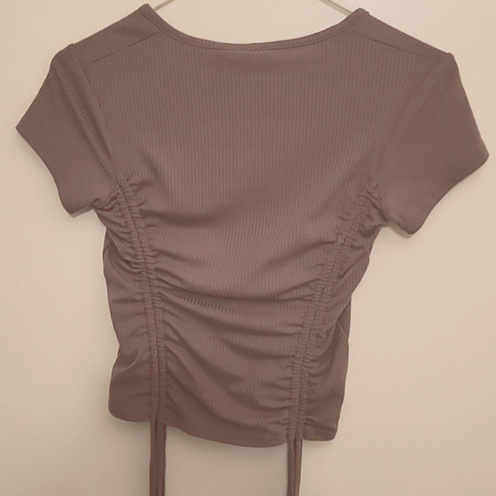 Intimately Free People Taupe Ribbed-Knit Crop Top, sz S - Picture 4 of 9